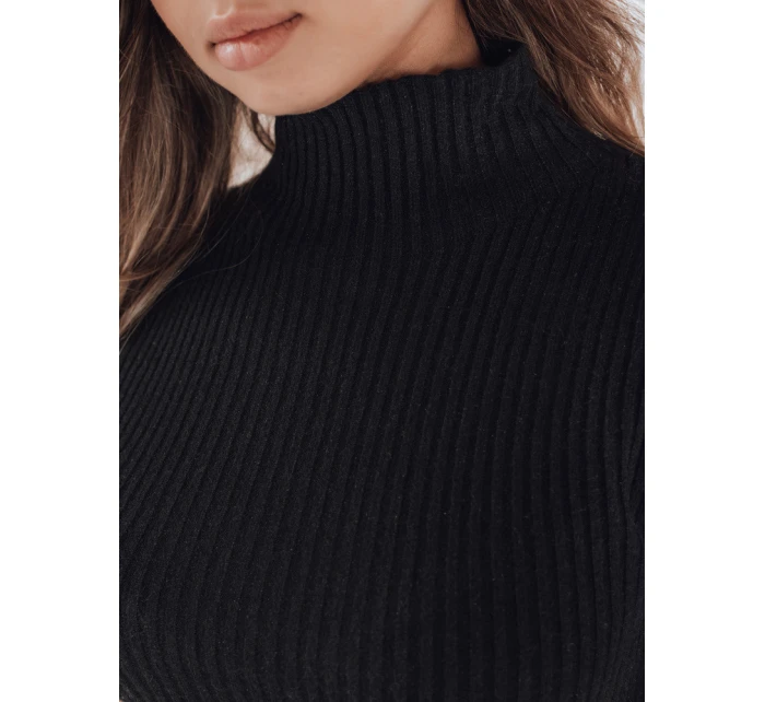 Dámský žebrovaný svetr s krátkým rukávem GIRLGLORY black FashionStreet MY2552 Dámský žebrovaný svetr s krátkým rukávem GIRLGLORY black FashionStreet MY2552