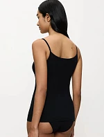 Feel Of Cotton Spaghetti Top - BLACK - TRIUMPH BLACK - TRIUMPH