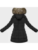 Černá dámská zimní bunda s kožešinovou podšívkou model 21246495 - LHD