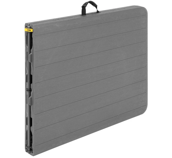 DŘEVĚNÝ STŮL SKLÁDACÍ V KUFŘÍKU 180x74CM MAX.100KG DŘEVĚNÁ DESKA TEMNĚ ŠEDÁ