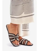 Plné Dámské Pantofle S Mašlí Béžové Tobin Plné Dámské Pantofle S Mašlí Béžové Tobin