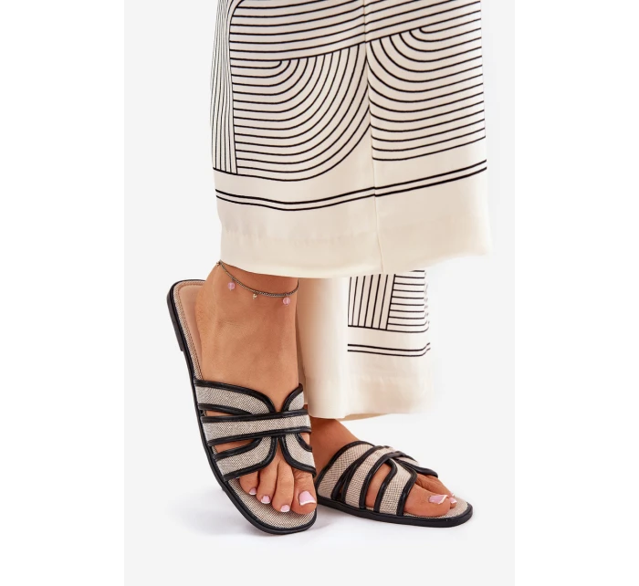 Plné Dámské Pantofle S Mašlí Béžové Tobin Plné Dámské Pantofle S Mašlí Béžové Tobin