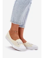 Dámské tenisky s výšivkou model 21693757 béžové - Lee Cooper Dámské tenisky s výšivkou model 21693757 béžové - Lee Cooper