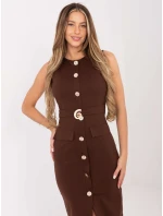 Sukienka IT SK model 21782486 brązowy - FPrice Sukienka IT SK model 21782486 brązowy - FPrice