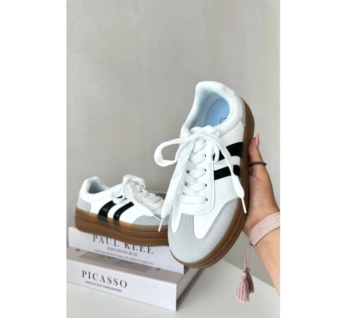 Dámské Tenisky Na Platformě Bílo-Šedé Nesonice Dámské Tenisky Na Platformě Bílo-Šedé Nesonice