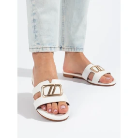 Trendy dámské  nazouváky bílé bez podpatku