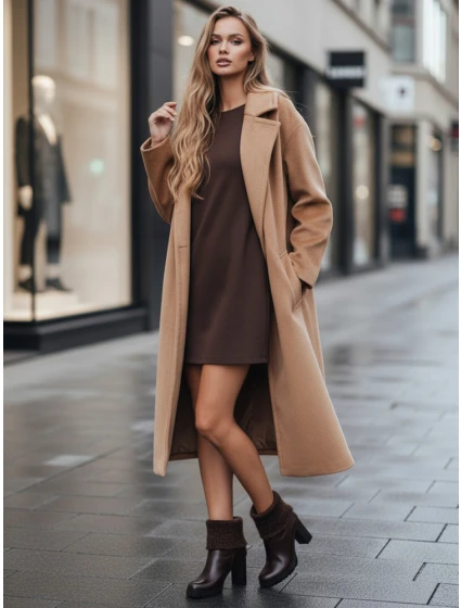 Dámské hnědé boty FashionStreet na podpatku ZY1315