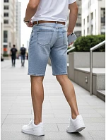 Spodenki męskie jeansowe z paskiem niebieskie model 22152771 - FashionStreet