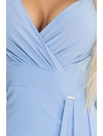 Třpytivé dlouhé šaty s výstřihem a rozparkem na nohou s třpytkami model 21017333 - numoco Třpytivé dlouhé šaty s výstřihem a rozparkem na nohou s třpytkami model 21017333 - numoco