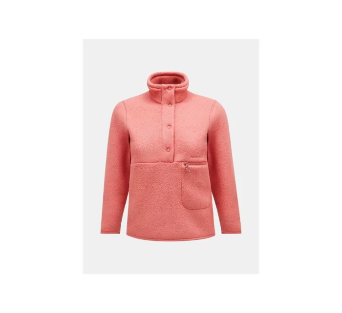 Peak Performance W Fleece Snap T mikina růžová