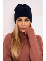 Fleecová čepice navy blue model 18750813 - K-Fashion Fleecová čepice navy blue model 18750813 - K-Fashion