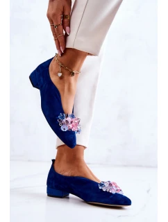 Elegantní Semišové Boty S Dekorací námořnická modrá model 21581728 - Boto
