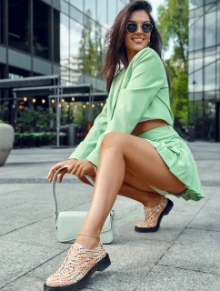 Dámské Kožené Boty model 21620726 Oranžová a černá - Maciejka