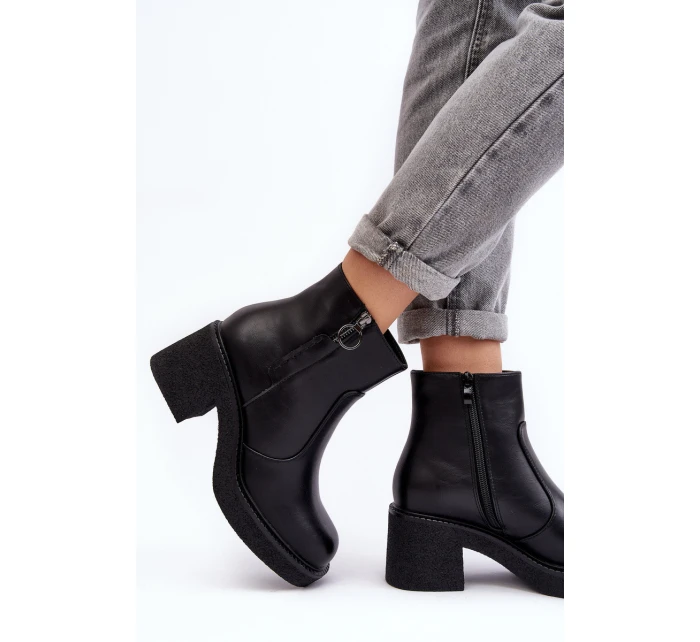 Dámské Zip Boty Černé Romella