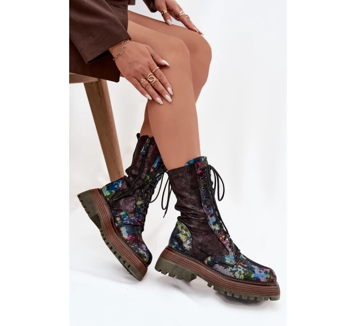 Dámské kožené workery model 21725135 Multikolor - Maciejka