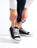 Krásné dámské černé tenisky bez podpatku Krásné dámské černé tenisky bez podpatku