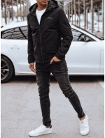 Pánská přechodná bunda s kapucí černá FashionStreet TX4915