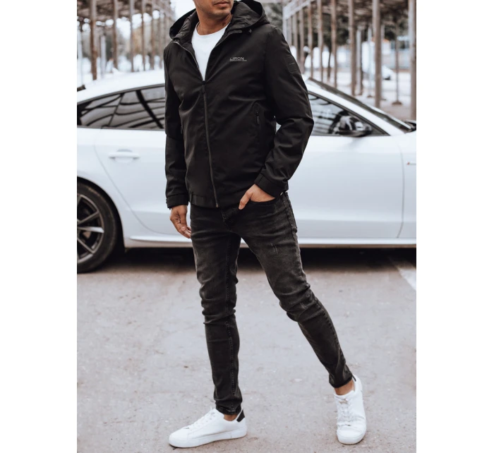 Pánská přechodná bunda s kapucí černá FashionStreet TX4915