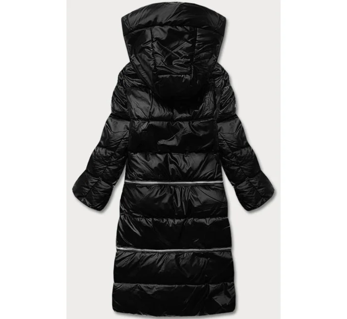 Černá matná dámská zimní bunda se třemi délkami (ag8-003)