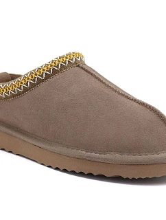 Bežové kožené zateplené žabky model 22349972 - VINCEZA