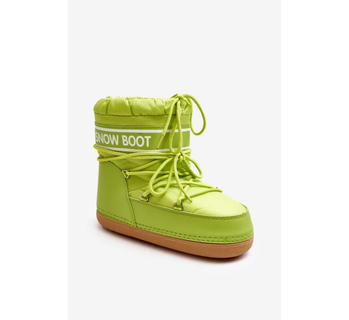 Dámské vázané sněhové boty olivové model 21642412 - Boto