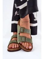 Dámské Semišové Sandály S Přezkami Big Star model 21692060 Zelené - Big Star Shoes