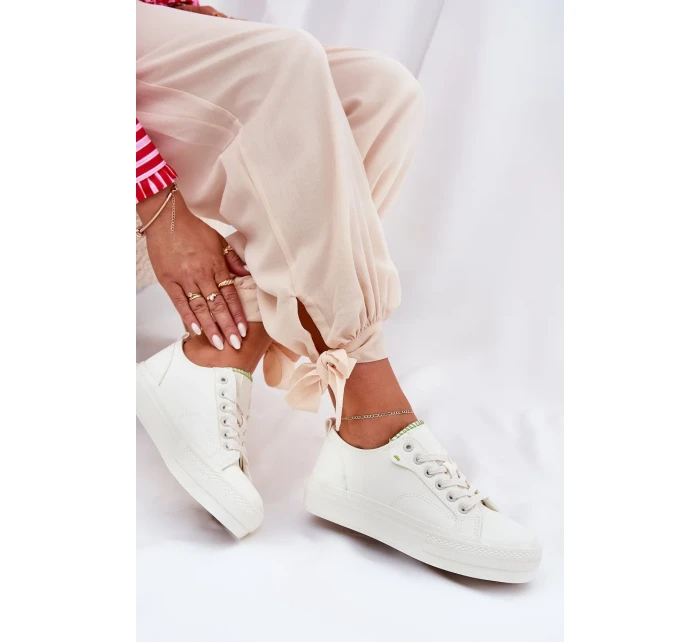 Dámské tenisky na platformě z ECO kůže Big Star – bílé Dámské tenisky na platformě z ECO kůže Big Star – bílé