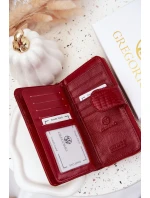 Lakovaná dámská peněženka s ražbou a zlatým detailem Evlinne – červená