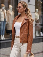 Dámská hnědá kožená bunda ve stylu Ramones od FashionStreet TY5715 Dámská hnědá kožená bunda ve stylu Ramones od FashionStreet TY5715
