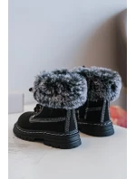 Dětské Trapery Botky na Zip s Kožíškem Černá model 21640144 - Boto