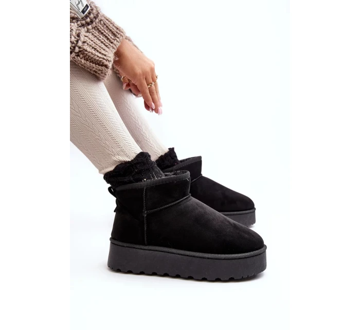 Dámské sněhule na platformě s kožešinovou podšívkou, černá Xamella