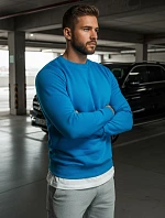 Pánská hladká modrá mikina FashionStreet BX4386