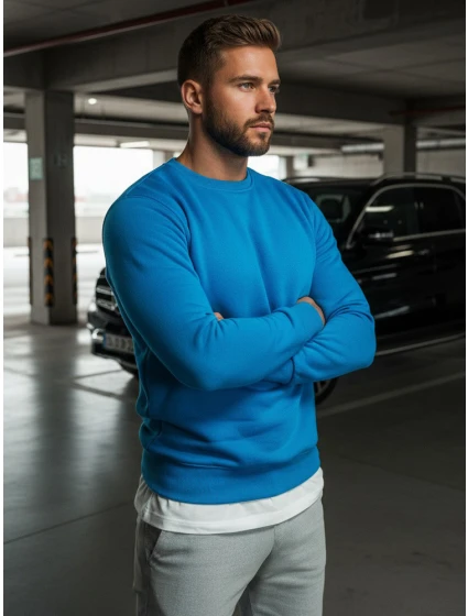 Pánská hladká modrá mikina Dstreet model 21962310 - FashionStreet