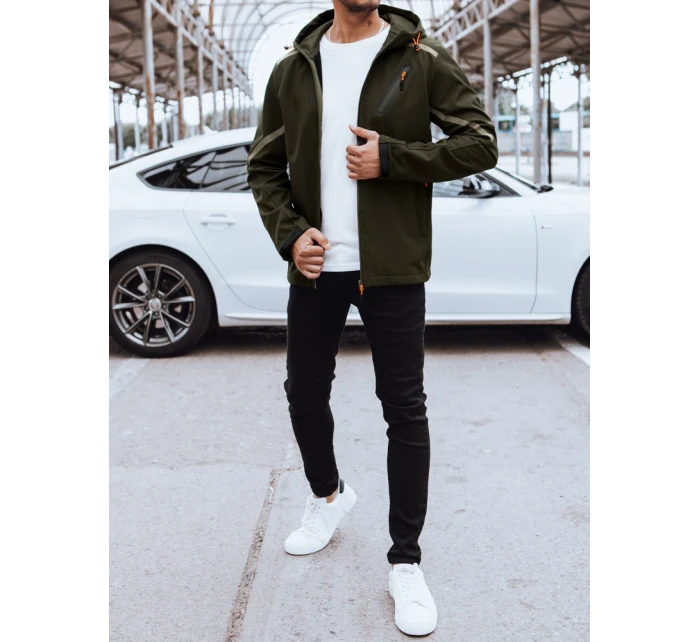 Pánská softshellová bunda s kapucí zelená FashionStreet TX4480 Pánská softshellová bunda s kapucí zelená FashionStreet TX4480