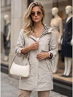 Dámská přechodová bunda typu parka s kapucí, béžová, FashionStreet TY5812