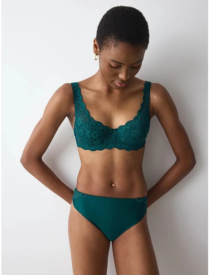 Dámská podprsenka Amourette WHP Teal Green tmavě zelená - TRIUMPH Dámská podprsenka Amourette WHP Teal Green tmavě zelená - TRIUMPH