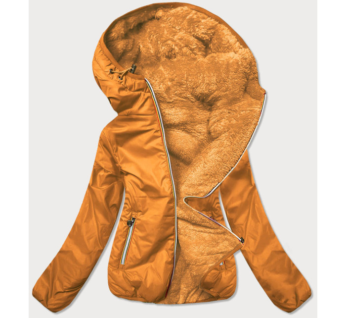 Krátká dámská bunda 2 v 1 v hořčicové barvě model 15834280 - Z-DESIGN