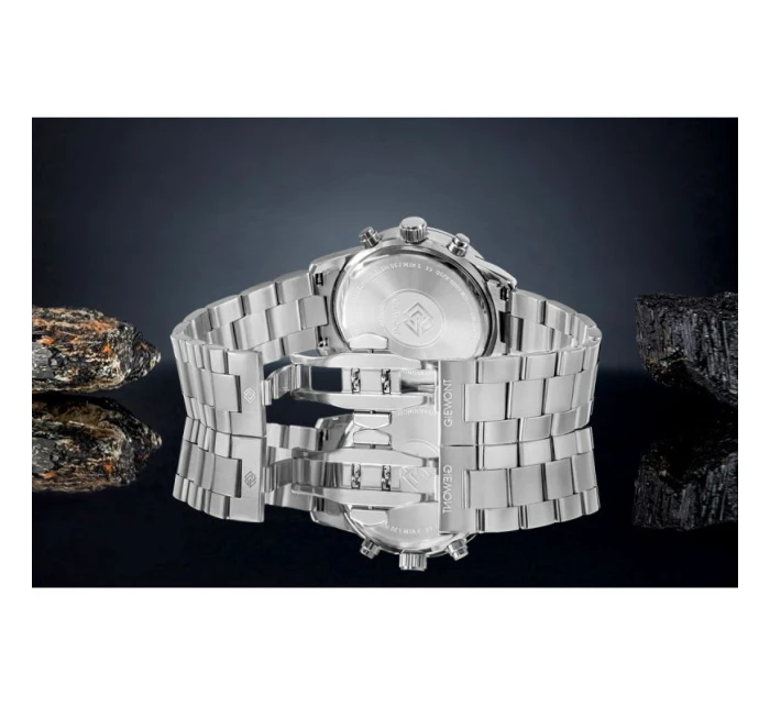 Pánské hodinky Giewont Chronograph Sapphire Silver Blue GW4580-B3