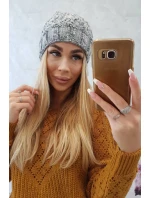 Dámská čepice Eliza K205 grey+violet+ecru Dámská čepice Eliza K205 grey+violet+ecru