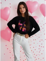 Dámský oversize svetr černý Dstreet model 21970645 - FashionStreet Dámský oversize svetr černý Dstreet model 21970645 - FashionStreet