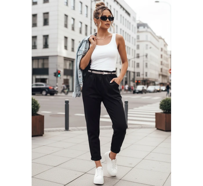 Dámské látkové kalhoty ERLON black FashionStreet UY2026