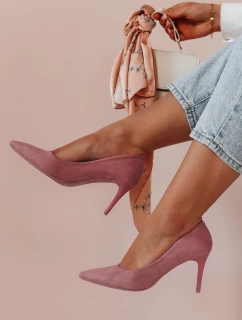 Dámské boty na podpatku fialové model 21985145 - Dstreet