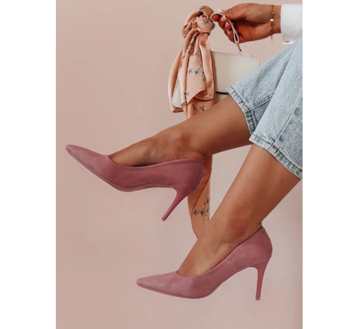 Dámské boty na podpatku fialové model 21985145 - Dstreet
