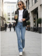 Dámská prošívaná bunda s kapucí černá FashionStreet TY5534 Dámská prošívaná bunda s kapucí černá FashionStreet TY5534