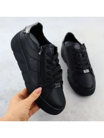 Dámské kožené boty na platformě černé Rieker W2605-02 Dámské kožené boty na platformě černé Rieker W2605-02