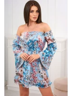 Španělské květinové šaty v mátové barvě Španělské květinové šaty v mátové barvě