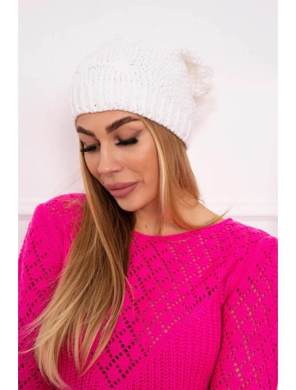 Fleecová čepice Sandra model 18750727 bílá - K-Fashion Fleecová čepice Sandra model 18750727 bílá - K-Fashion