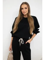 Viskózový komplet teplákové + kalhoty černý Viskózový komplet teplákové + kalhoty černý