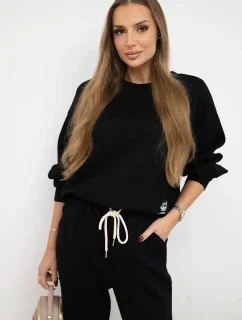 Viskózový komplet teplákové + kalhoty černý