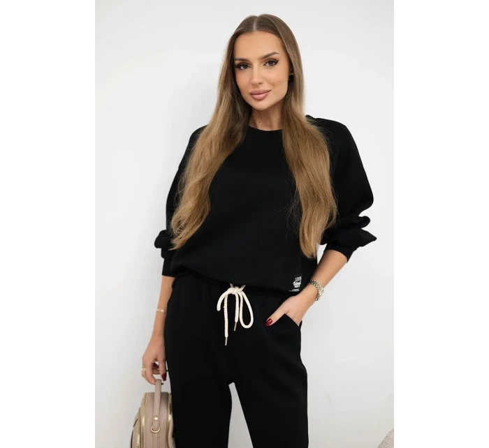 Viskózový komplet teplákové + kalhoty černý Viskózový komplet teplákové + kalhoty černý